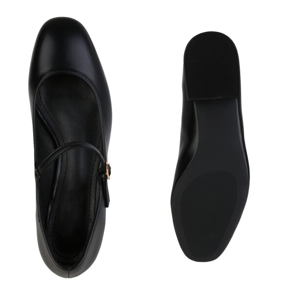 Stiefelparadies Damen Riemchenballerinas in Schwarz Verkauf
