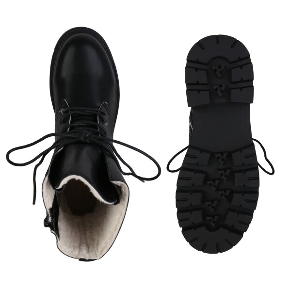 Stiefelparadies Damen Schnürstiefeletten in Schwarz im Angebot