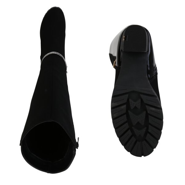 Stiefelparadies Damen High Heels in Schwarz Lack Auslauf