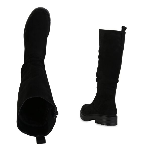 Stiefelparadies Damen Klassische Stiefel in Schwarz Schlussverkauf