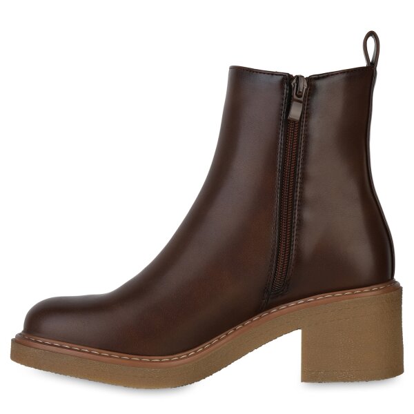 Stiefelparadies Damen Klassische Stiefeletten in Braun