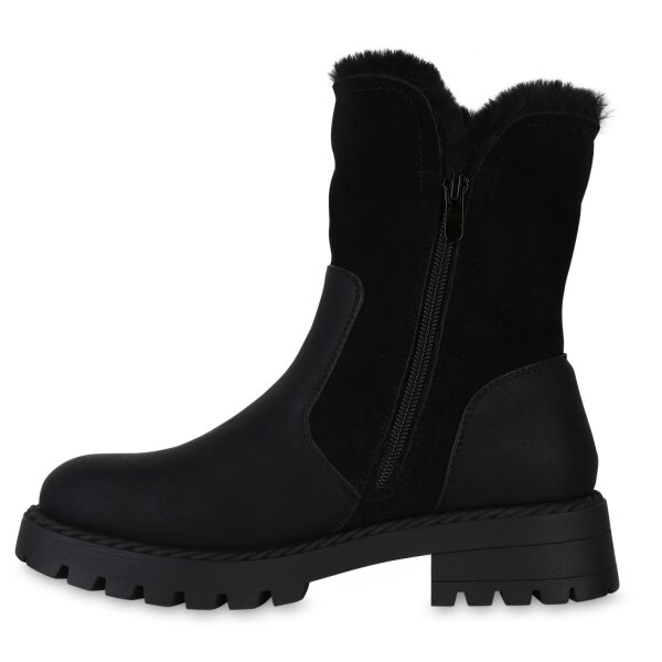 Stiefelparadies Damen Klassische Stiefeletten in Schwarz