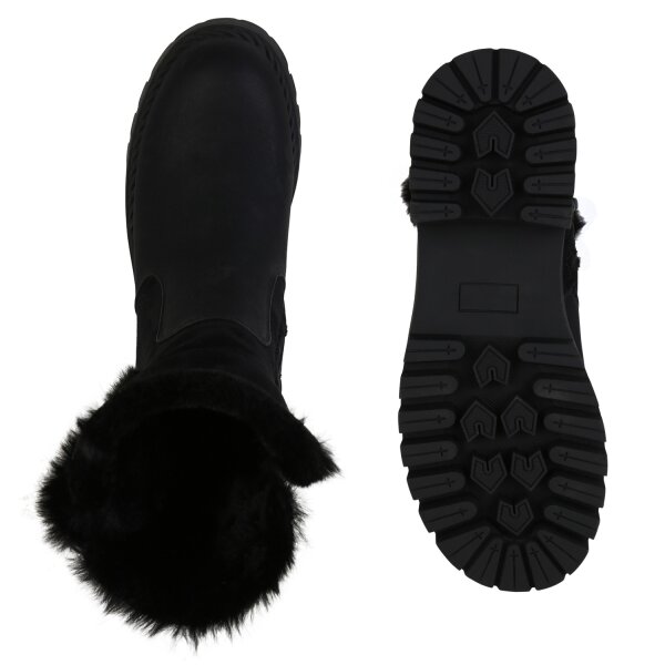 Stiefelparadies Damen Klassische Stiefeletten in Schwarz Blitzverkäufe