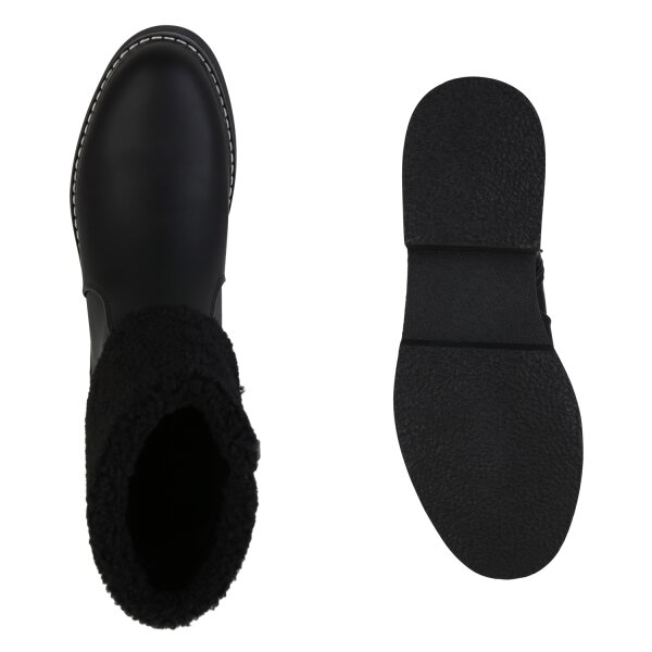Stiefelparadies Damen Klassische Stiefeletten in Schwarz Outlet