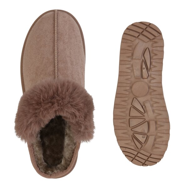Stiefelparadies Damen Pantoffeln in Khaki Angebote