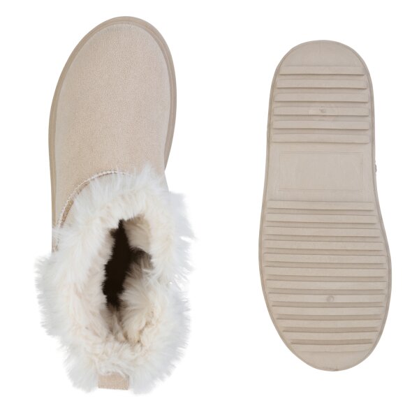Stiefelparadies Damen Winter Boots in Beige Angebote