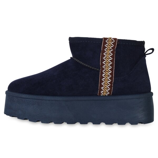 Stiefelparadies Damen Winter Boots in Dunkelblau