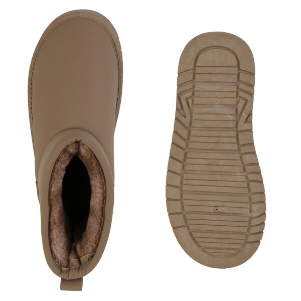 Stiefelparadies Damen Winter Boots in Khaki Schlussverkauf