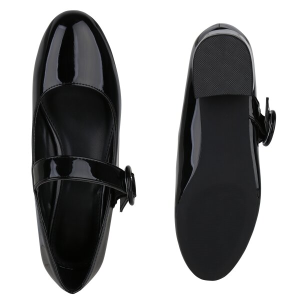 Stiefelparadies Damen Mary Janes in Schwarz Lack Verkauf
