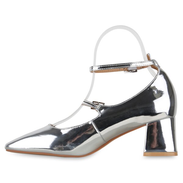 Stiefelparadies Damen Mary Janes in Silber