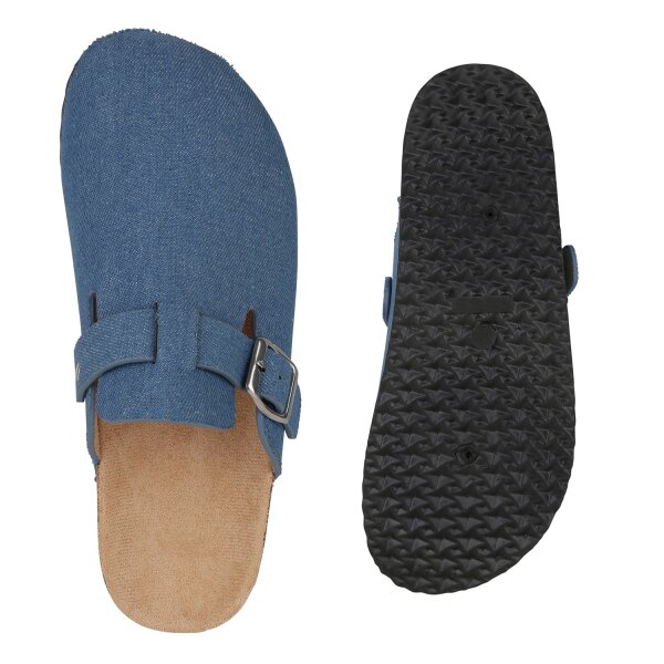 Stiefelparadies Damen Pantoffeln in Blau Denim Blitzverkäufe