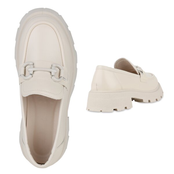Stiefelparadies Damen Plateauschuhe in Beige Angebote