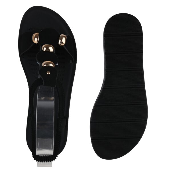 Stiefelparadies Damen Riemchensandalen in Schwarz Hotsell