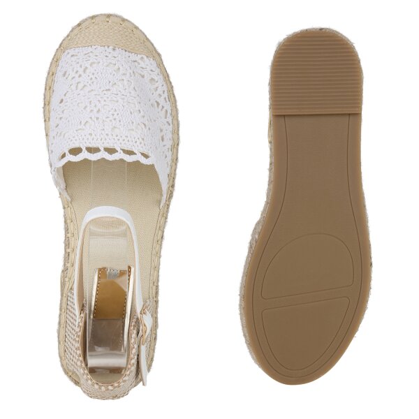 Stiefelparadies Damen Riemchensandalen in Weiss Hotsell