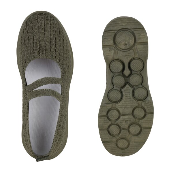 Stiefelparadies Damen Slip Ons in Olivgrün Sonderangebote