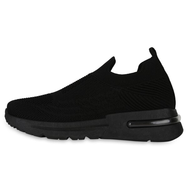 Stiefelparadies Damen Slip Ons in Schwarz Günstiger Verkauf