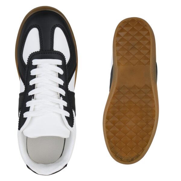 Stiefelparadies Damen Sneaker Low in Schwarz Outlet