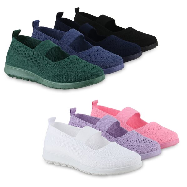 Stiefelparadies Damen Sportliche Ballerinas in Helllila Fabrikverkauf