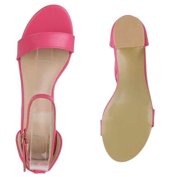 Stiefelparadies Damen Klassische Sandaletten in Fuchsia Sonderangebot der Fabrik
