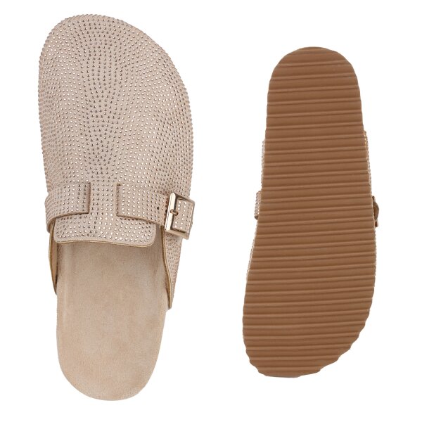 Stiefelparadies Damen Pantoffeln in Rose Gold Begrenzt auf 3 Tage