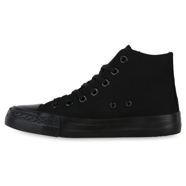 Stiefelparadies Damen Sneaker High in Schwarz Black Friday Preise