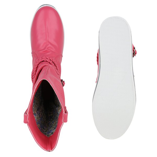 Stiefelparadies Damen Schlupfstiefel in Pink 2025