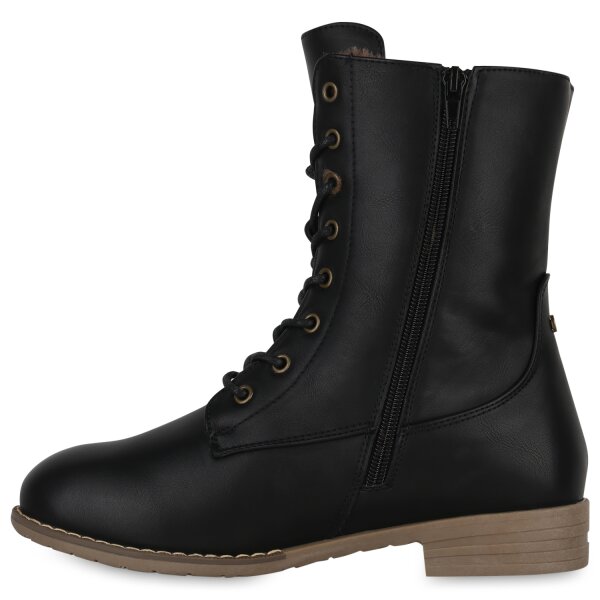 Stiefelparadies Damen Schnürstiefeletten in Schwarz Online