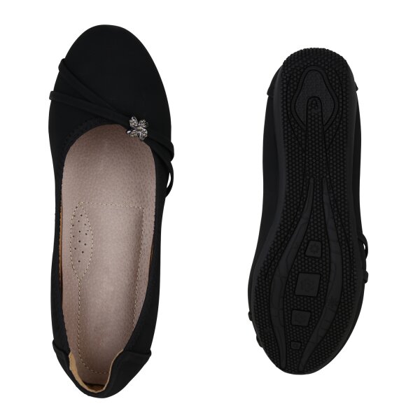 Stiefelparadies Damen Sportliche Ballerinas in Schwarz Meist gekauft
