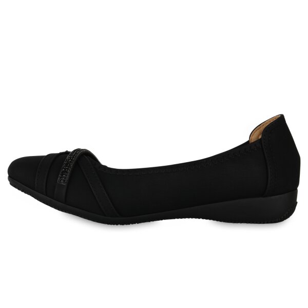 Stiefelparadies Damen Sportliche Ballerinas in Schwarz Blitzverkäufe