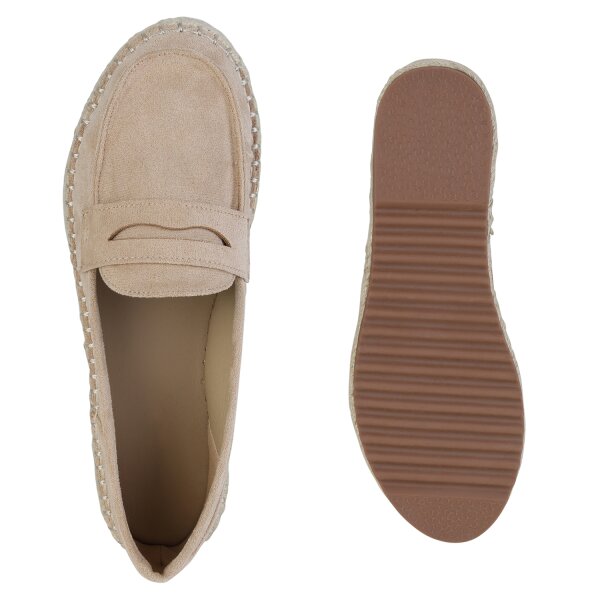 Stiefelparadies Damen Espadrilles in Beige Begrenztes Angebot