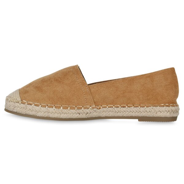 Stiefelparadies Damen Espadrilles in Hellbraun Saisonschlussverkauf