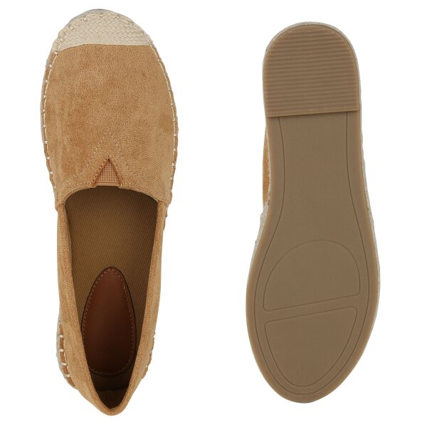 Stiefelparadies Damen Espadrilles in Hellbraun Saisonschlussverkauf