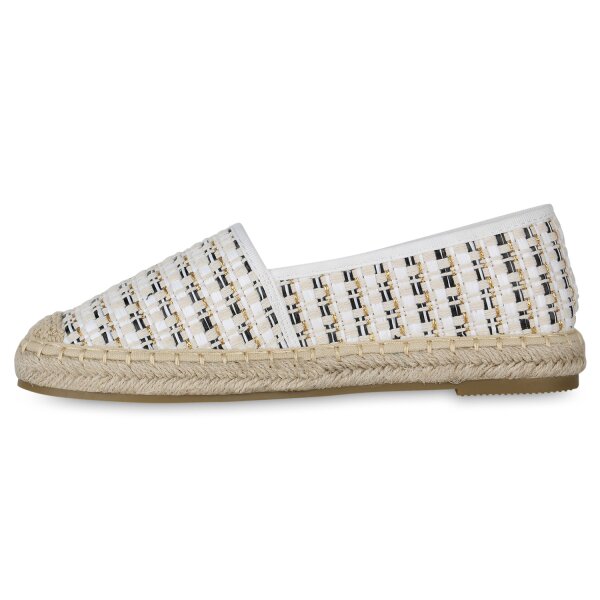 Stiefelparadies Damen Espadrilles in Weiss Weihnachtsangebot
