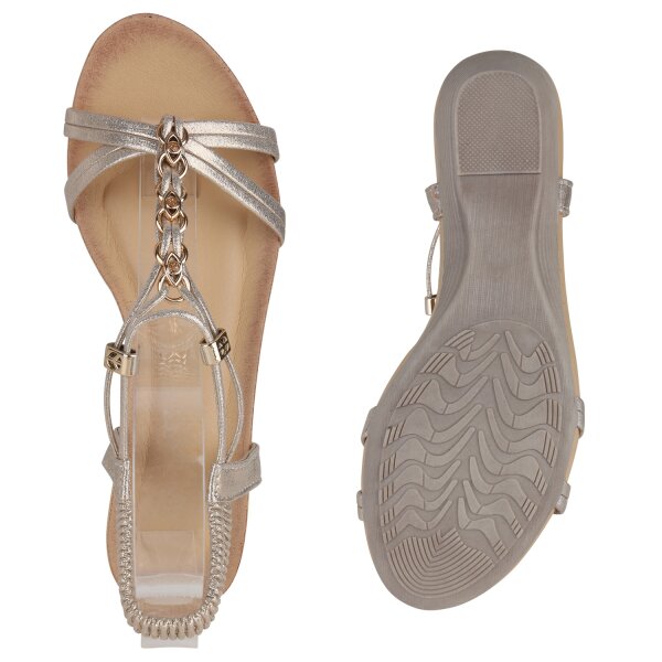 Stiefelparadies Damen Keilsandaletten in Gold Osterangebot