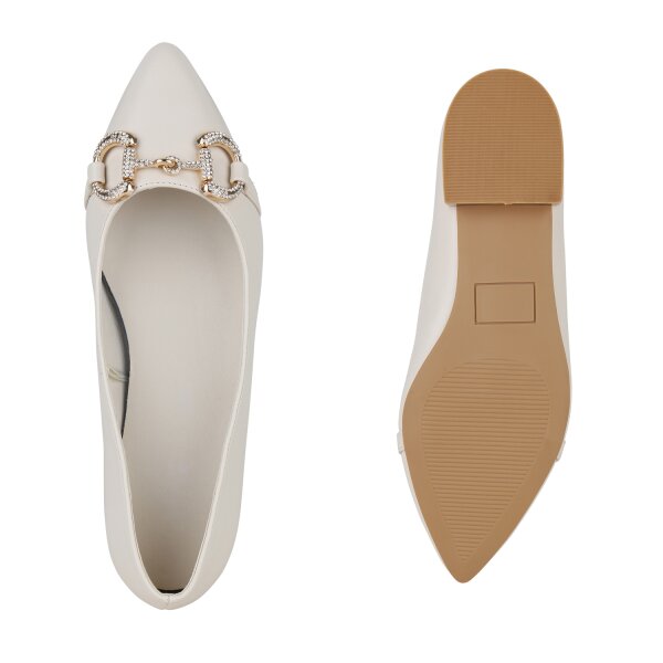 Stiefelparadies Damen Klassische Ballerinas in Beige Neueste Mode
