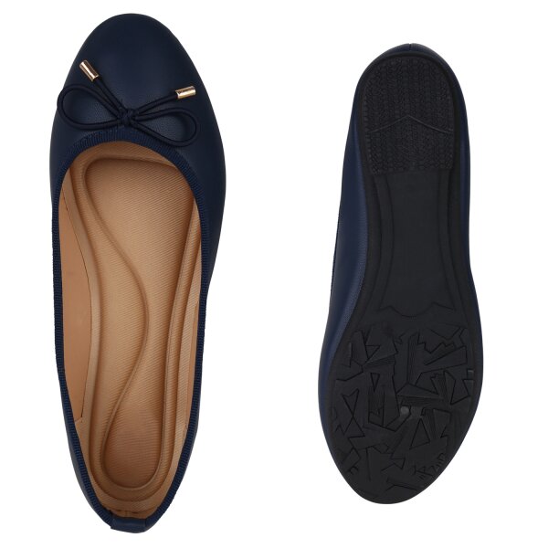Stiefelparadies Damen Klassische Ballerinas in Dunkelblau Online Outlet