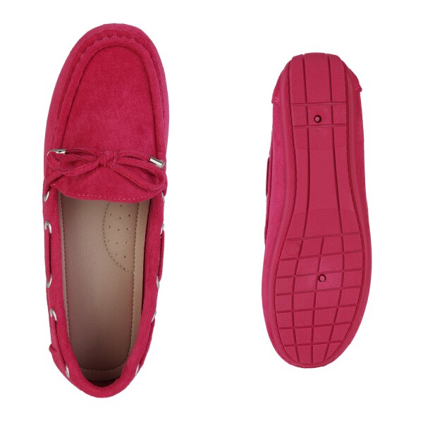 Stiefelparadies Damen Mokassins in Fuchsia VIP-Rabatte