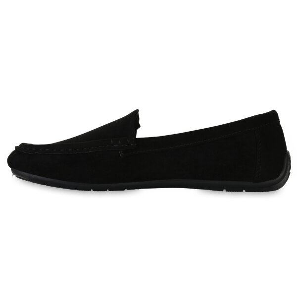 Stiefelparadies Damen Mokassins in Schwarz Super Sparpreis