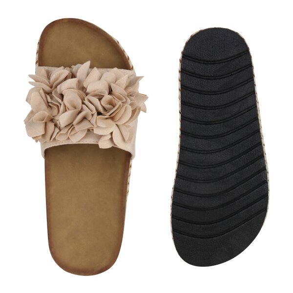 Stiefelparadies Damen Pantoletten in Beige Neueste Stile
