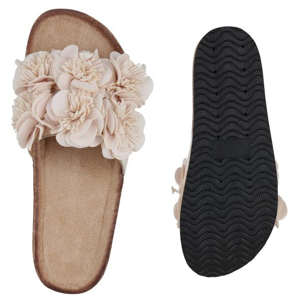 Stiefelparadies Damen Pantoletten in Beige Letzter Tag