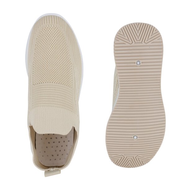 Stiefelparadies Damen Plateau Sneaker in Beige Hotsell