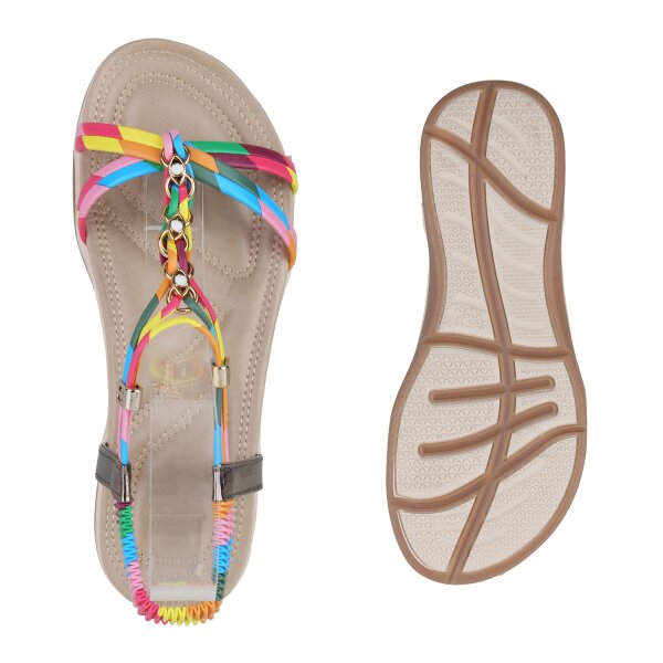 Stiefelparadies Damen Riemchensandalen in Weiss Osterangebot