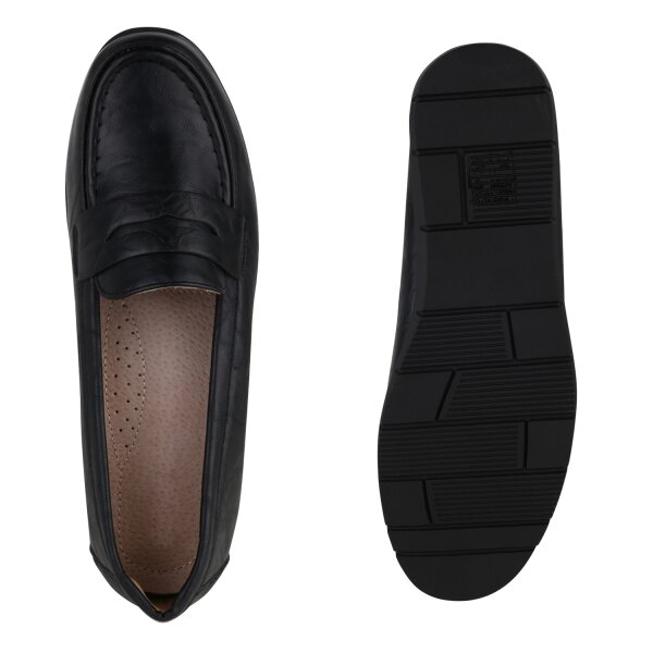 Stiefelparadies Damen Slip Ons in Schwarz Bestseller