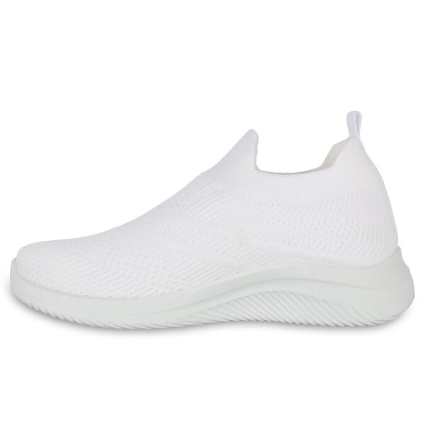 Stiefelparadies Damen Slip Ons in Weiss Räumungsverkauf