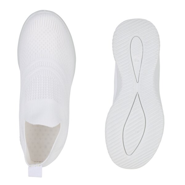 Stiefelparadies Damen Slip Ons in Weiss Räumungsverkauf