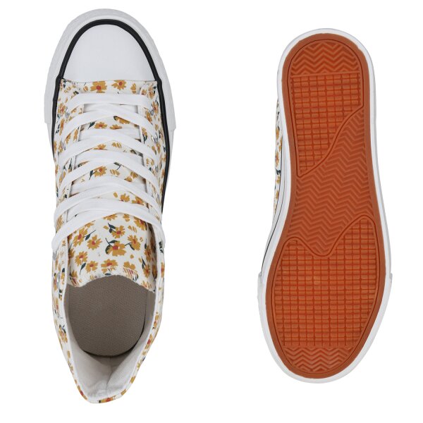 Stiefelparadies Damen Sneaker High in Gelb Kauf eins, bekomm eins gratis