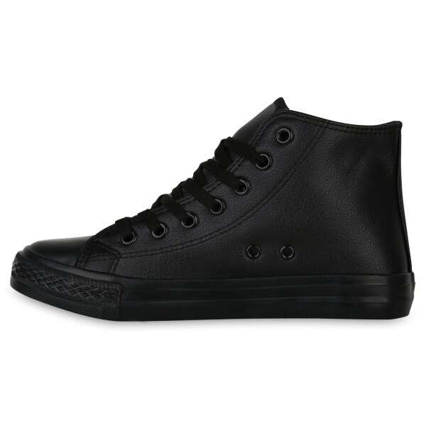 Stiefelparadies Damen Sneaker High in Schwarz