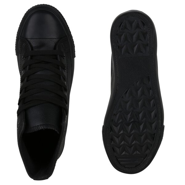 Stiefelparadies Damen Sneaker High in Schwarz Tägliche Deals