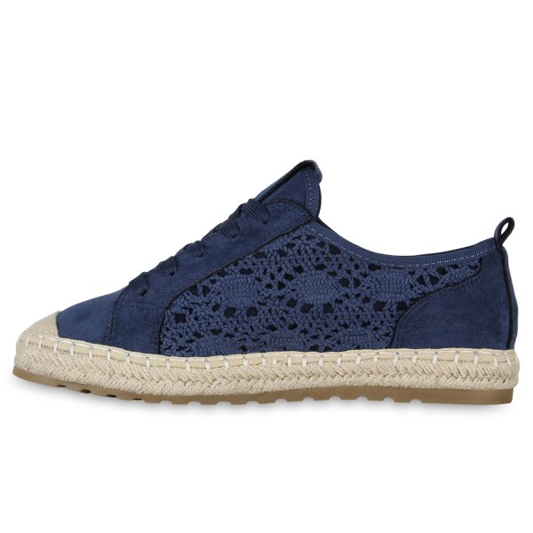 Stiefelparadies Damen Sneaker Low in Dunkelblau Sonderangebote