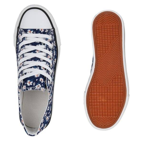 Stiefelparadies Damen Sneaker Low in Dunkelblau Riesige Ersparnisse